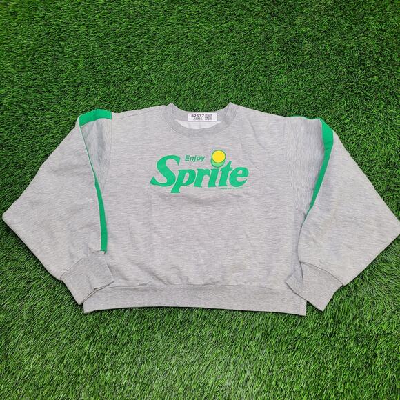 Coca-Cola Sprite Cropped Sweatshirt Womens XL 23x18 Gray - Picture 1 of 13
